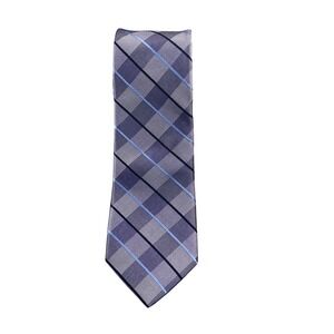 Michael Kors Mens Tie Blue Plaid 100% Silk‎ Classic Necktie Business Formal
